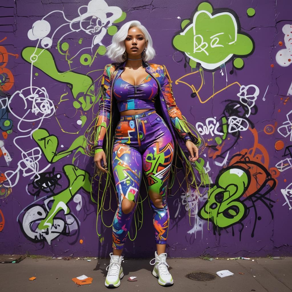 Cyberdelic Portrait of a Curvy Model in 8k