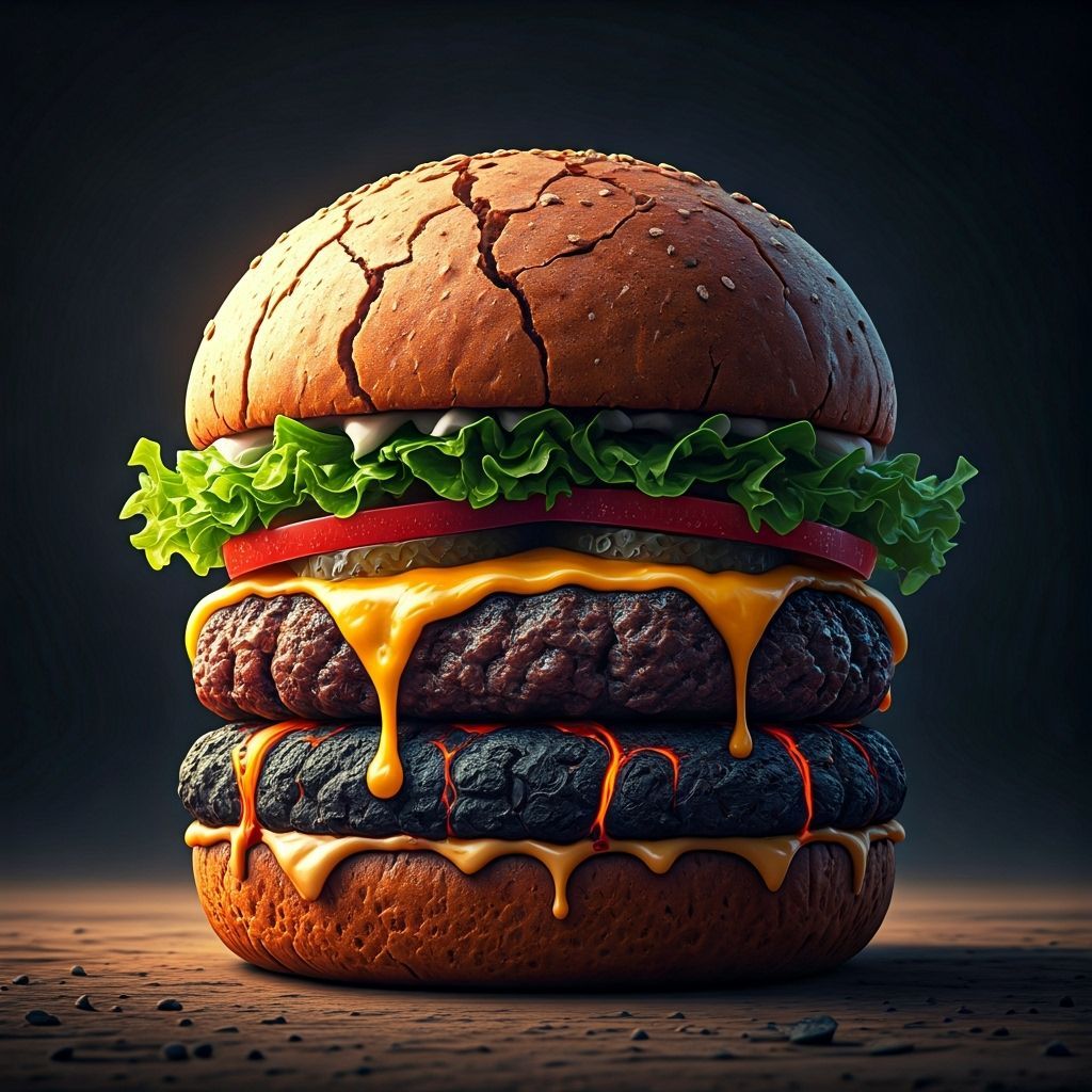 Surreal Biome Burger in a Simon Stalenhag Style