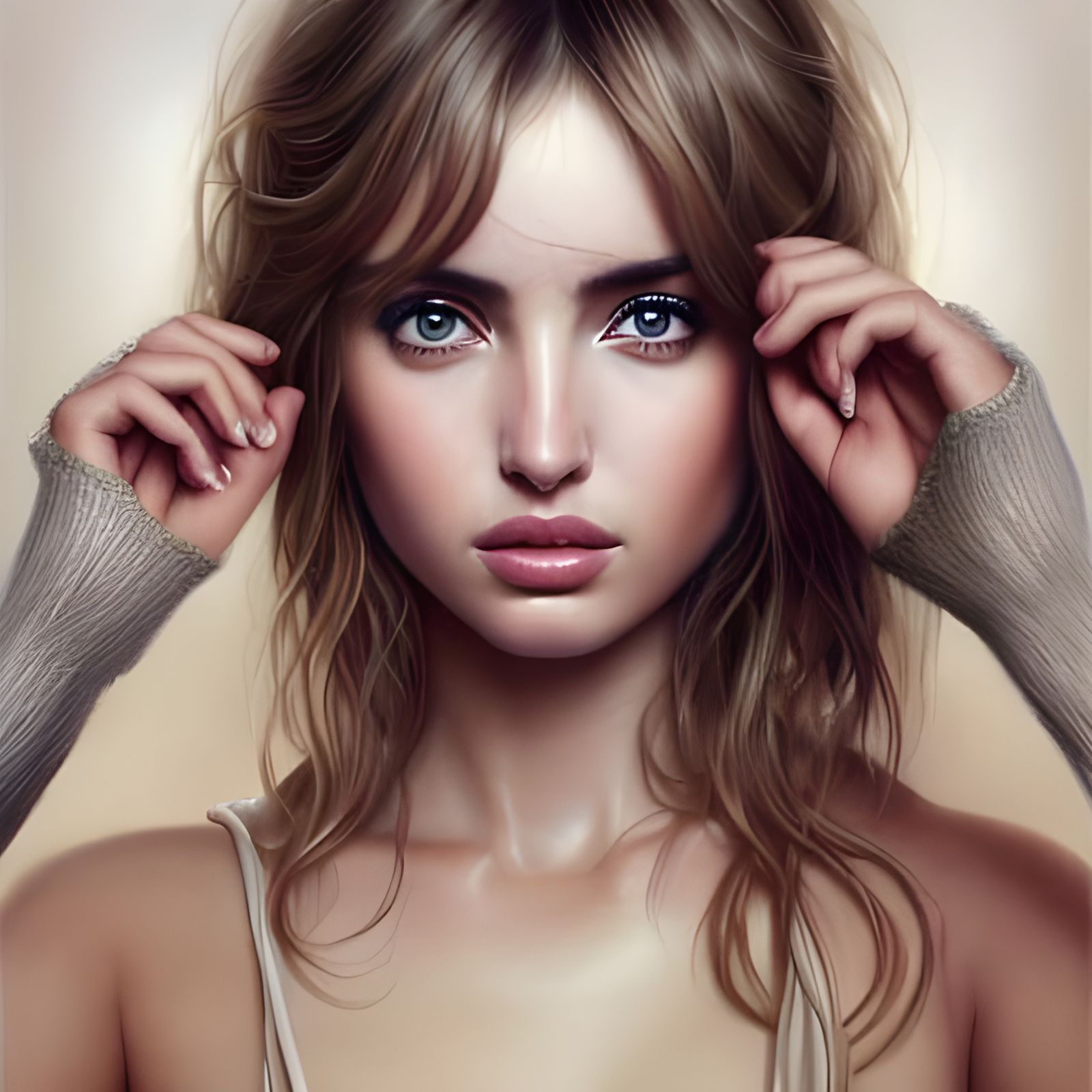 Detailed Portrait of Ana de Armas in Digital Art Style