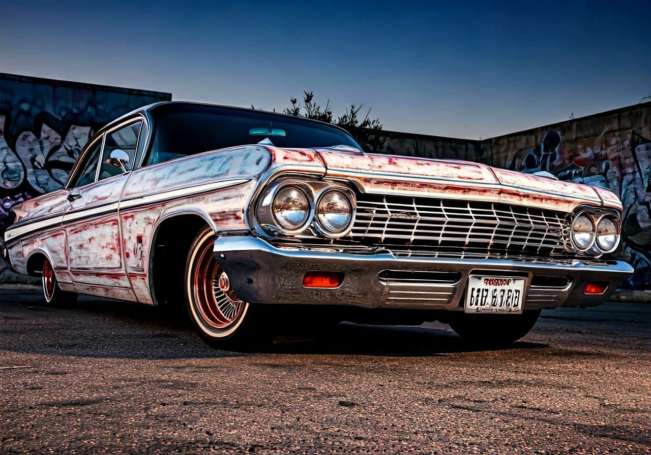 Chevrolet Impala Low Rider in Los Angeles Street Art