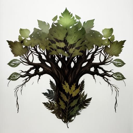 Surreal Root Creature in Dystopian Double Exposure