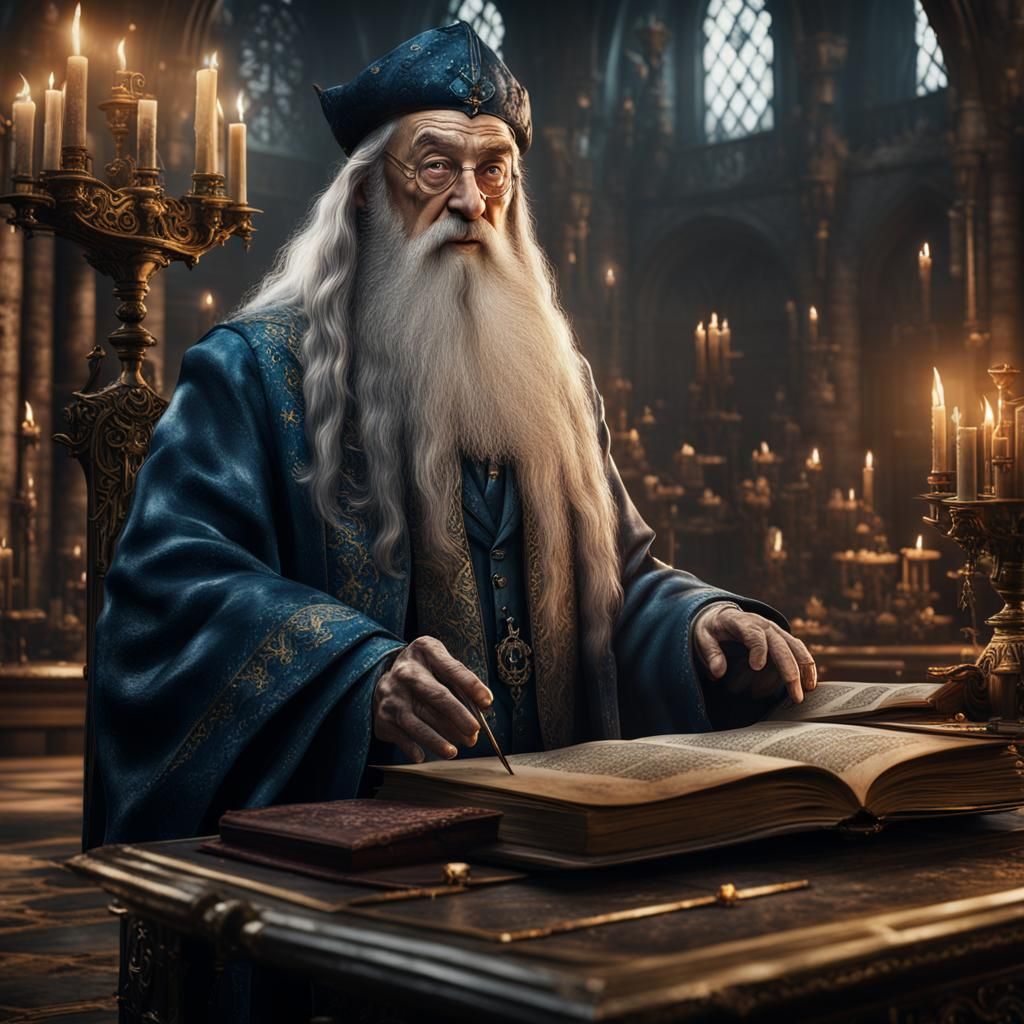 Detailed Matte Painting of Dumbledore in 8K