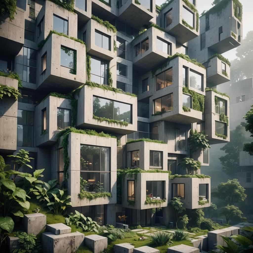 Futuristic Modern House Architectural Rendering