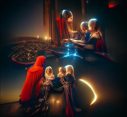 Fates Consult Over Child: Digital Matte Painting