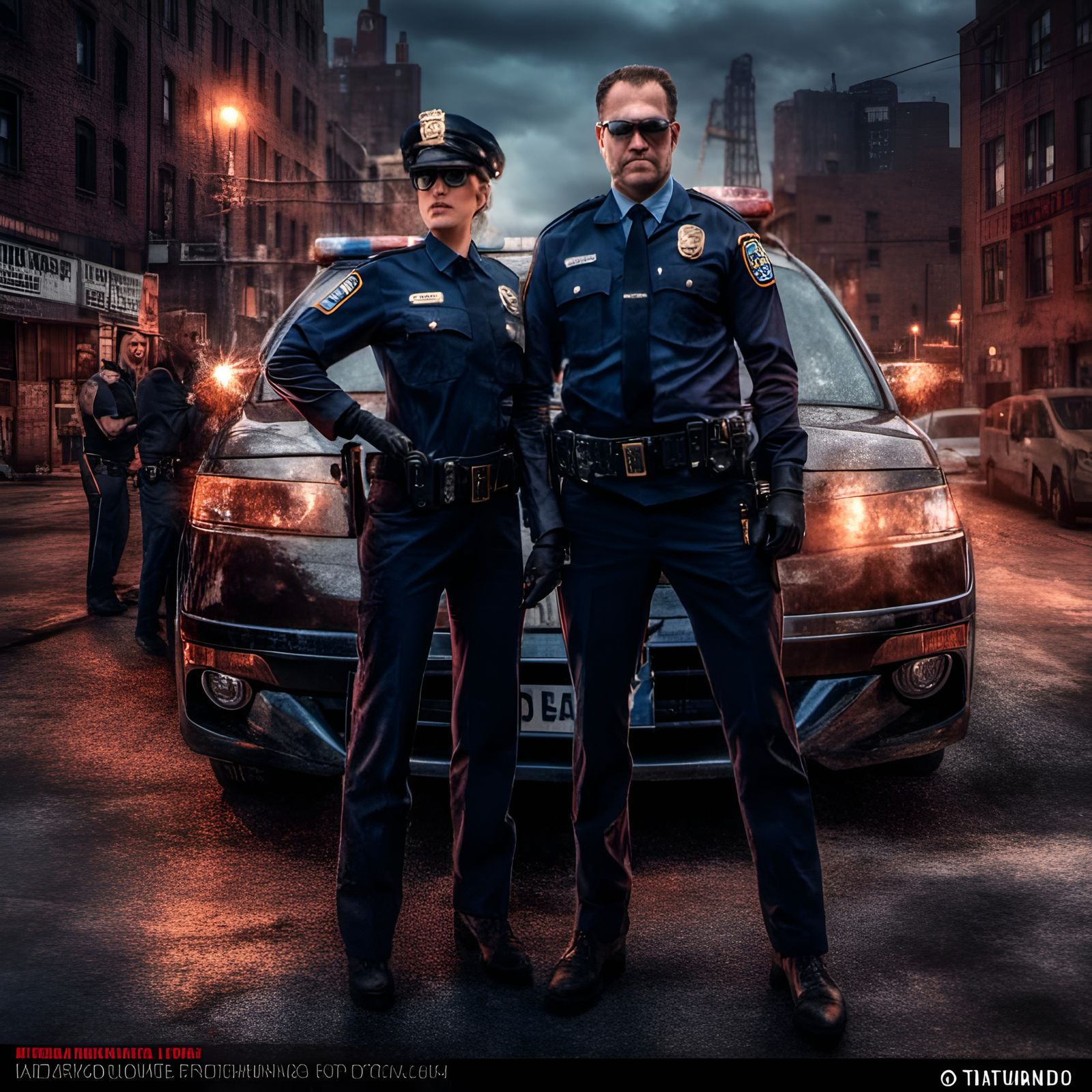 Daredevil Police Officers in Dark Crime World