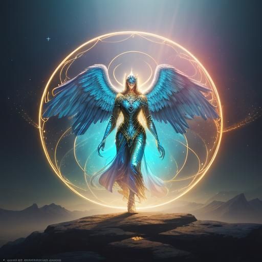 Mystical Superhero Emerges from Shimmering Portal