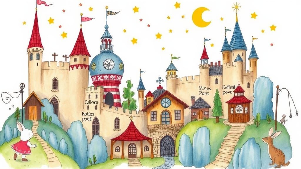 Mystical Watercolor Locations with Intricate Details