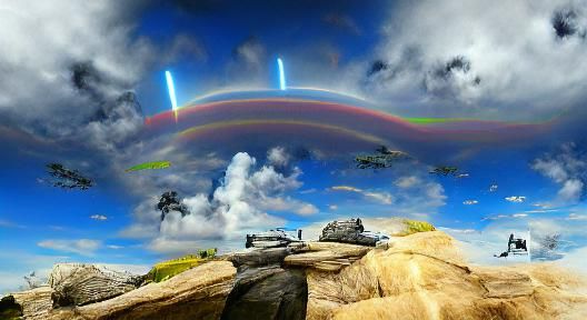 Rainbow Sky Landscape in Star Wars Battlefront II