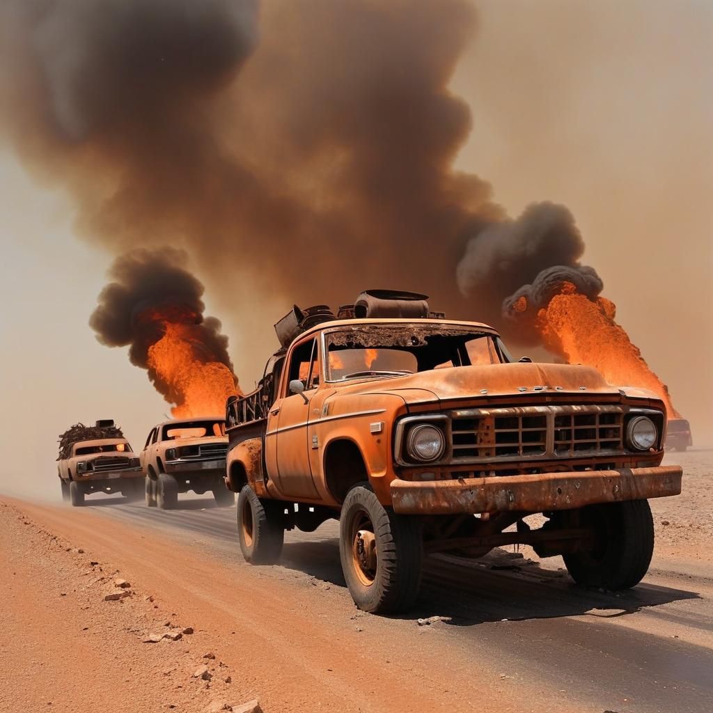 Diesel-Punk Vehicles Race Across Wasteland