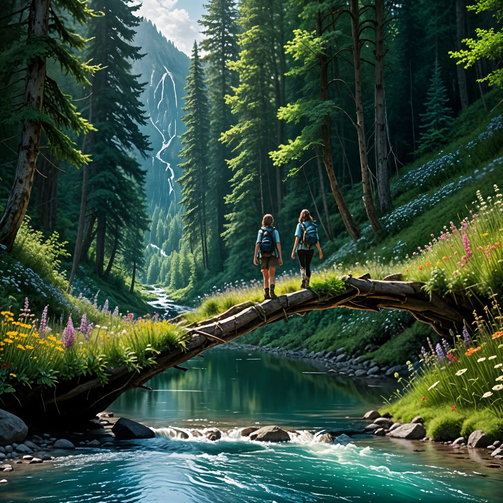 Epic Forest River Scene in Stunning Digital Matte Painting