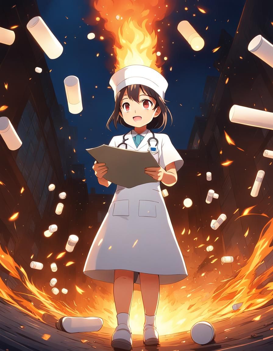 Chibi Nurse in Burning Hospital: Anime Key Visual