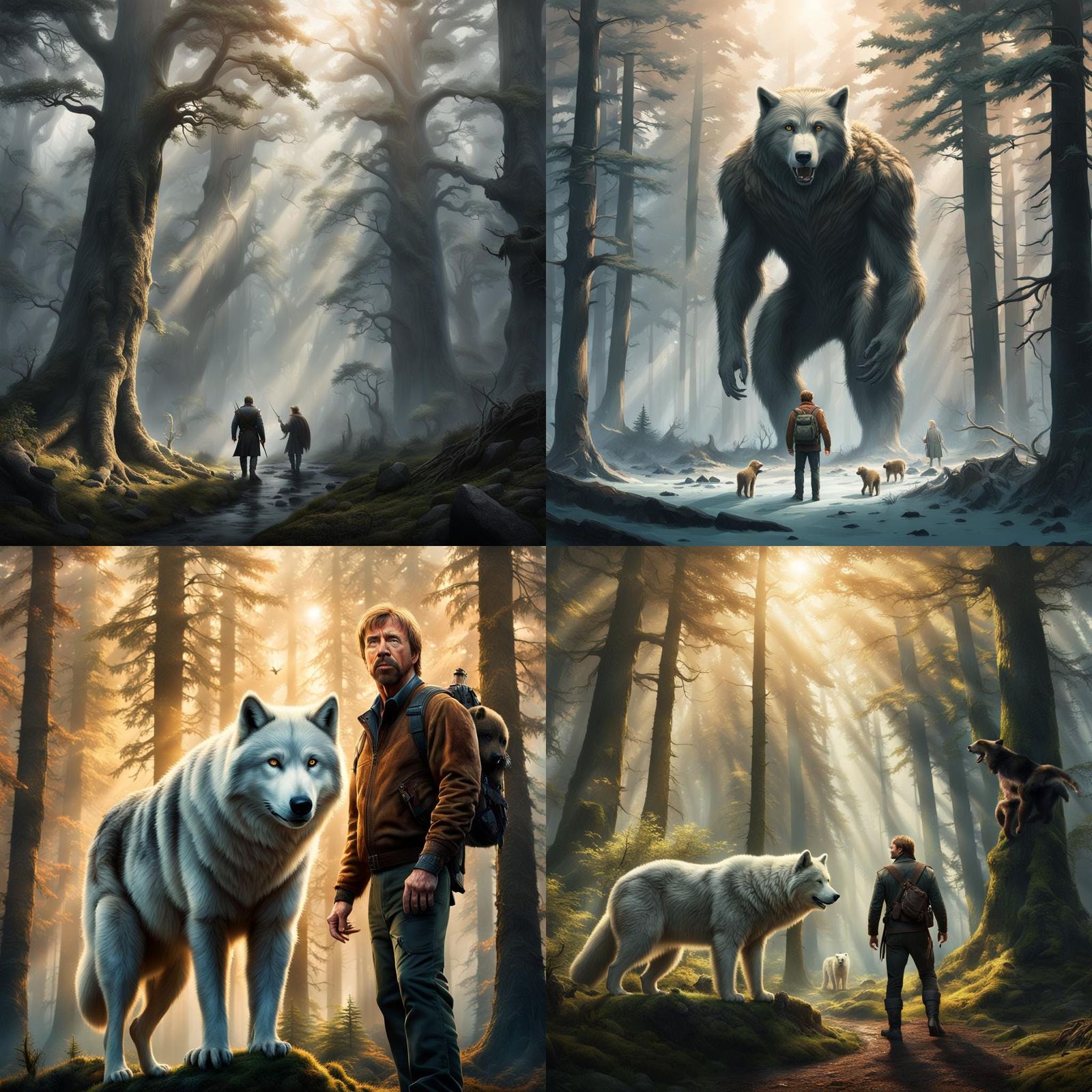 Epic Forest Spirit with Animal Guardians