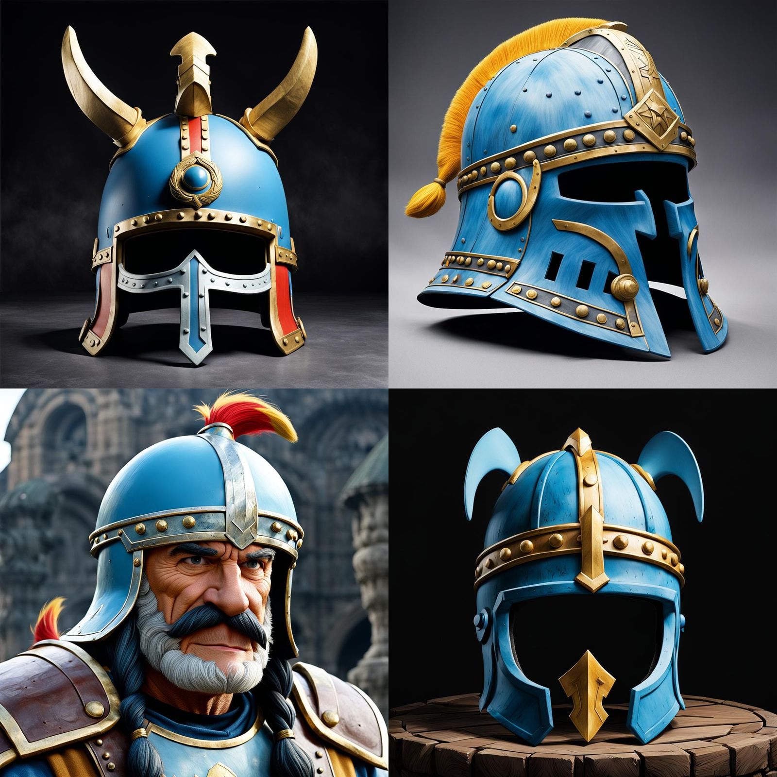 Asterix's Winged Helmet: Detailed Rendering