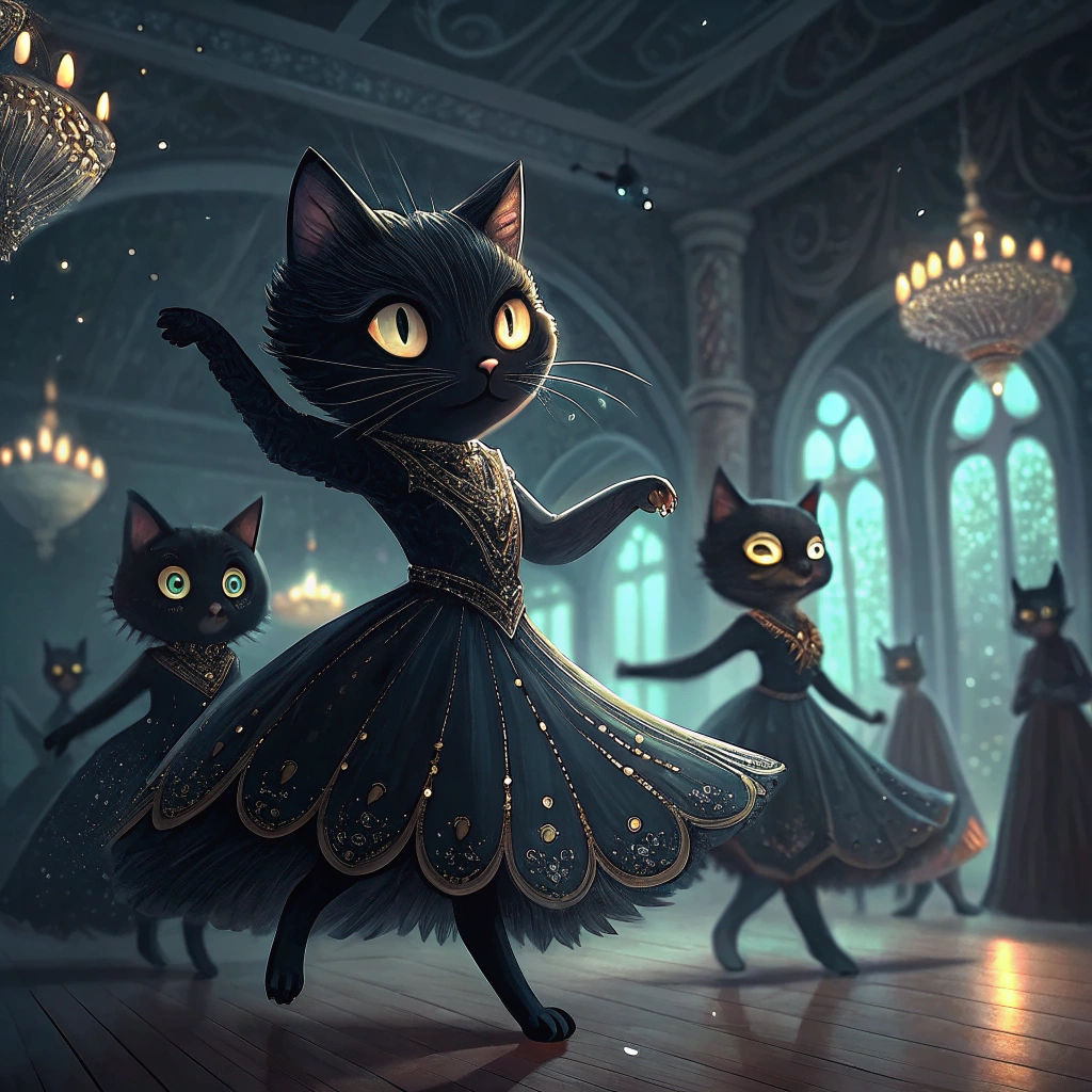 Black Cats' Ethereal Dance in Grand Ballroom
