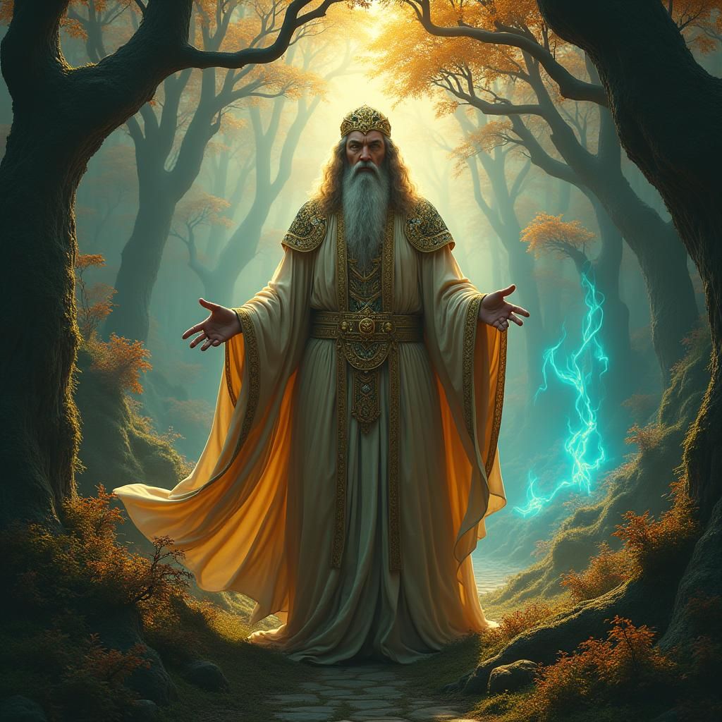 Enoch in Dreamlike Biblical Landscape, Matte Painting