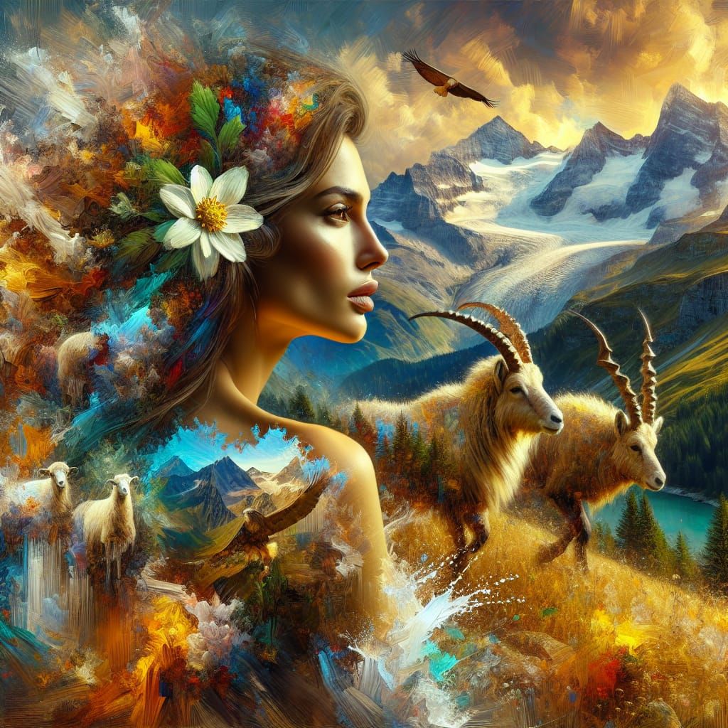 Women in harmony with Nature – Swiss Woman – 1:1 Format 03 –...