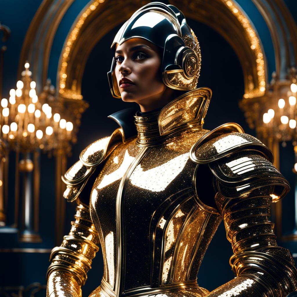 Shimmering Knight in Balenciaga Style