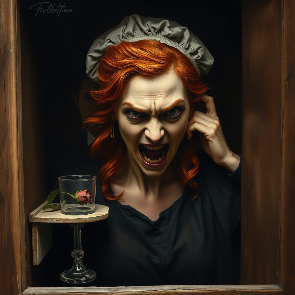 Harley Quinn in Asylum, Gericault-Style Oil Painting