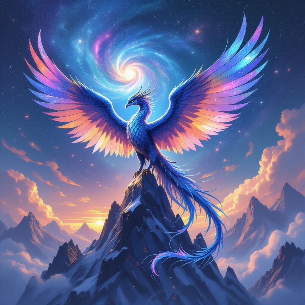 Cosmic Phoenix Dragon on Crystal Peak