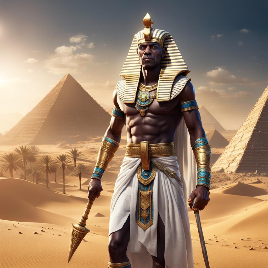 Athletic Pharaoh in the Desert: Fantasy Concept Art