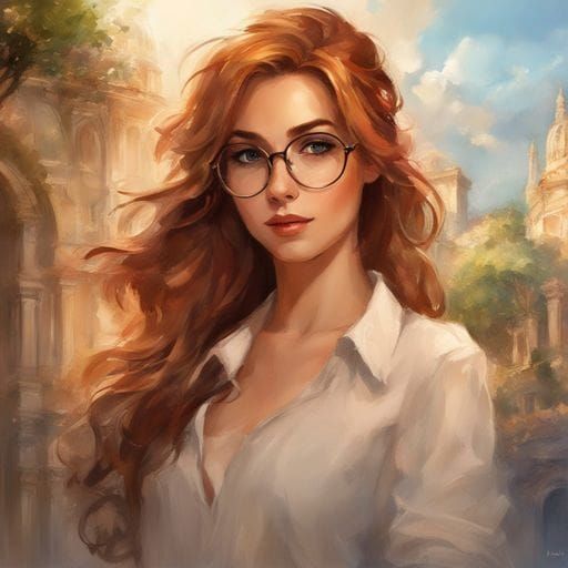 Beautiful Italian Accountant Portrait as Splash Art
