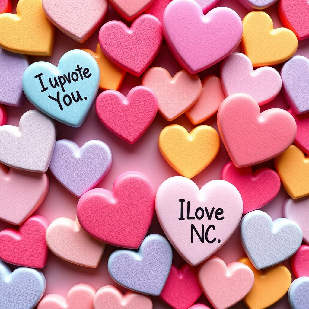 Romantic Conversation Hearts in Vintage Style