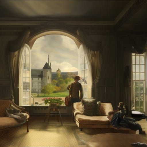 Epic Living Room View: Colonial Home Landscape