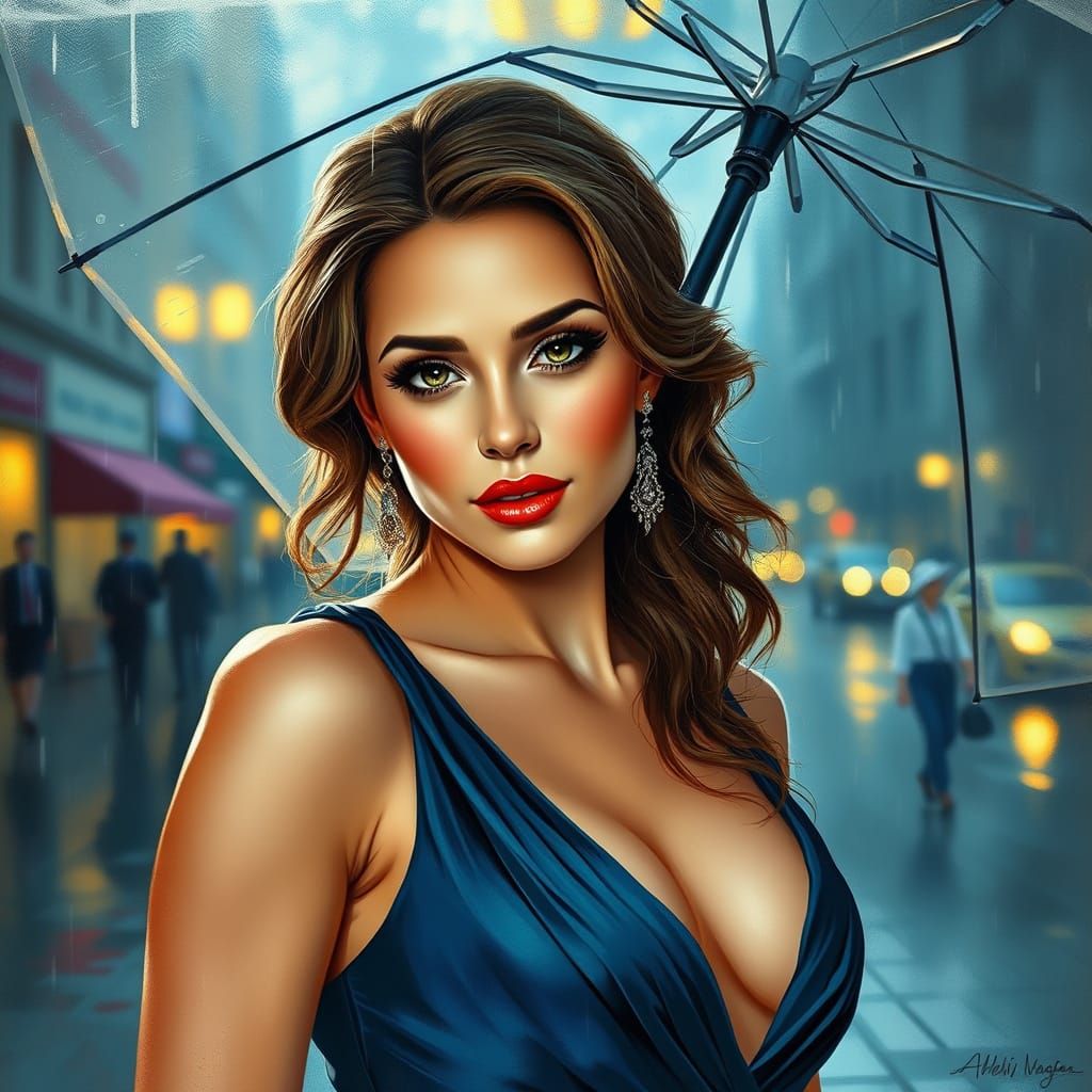 Elegant Woman Portrait in Impressionist Style