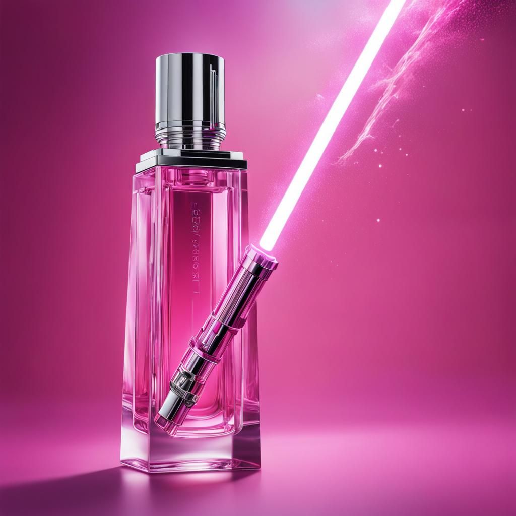 Lightsaber Perfume Bottle with Pink Contents
