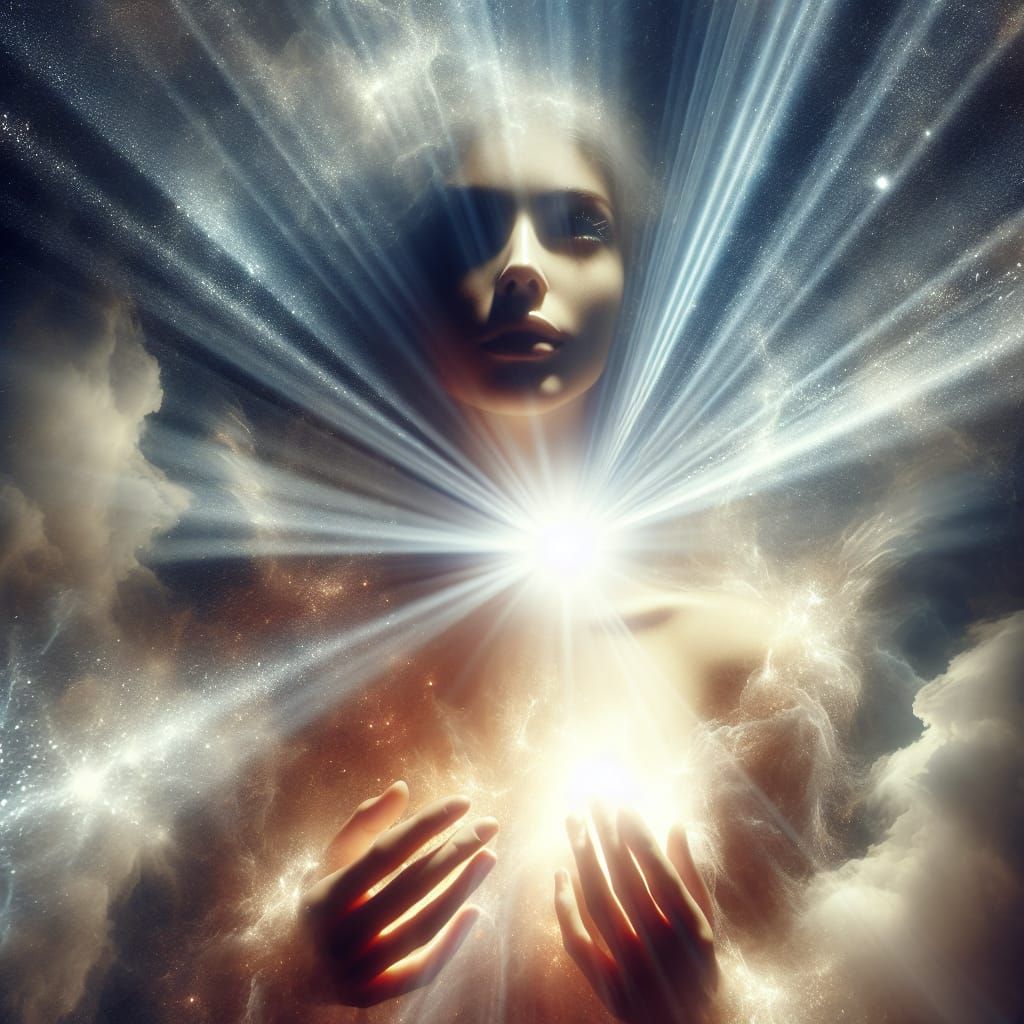 Mystical Queen of Night Bathed in Celestial Sunlight