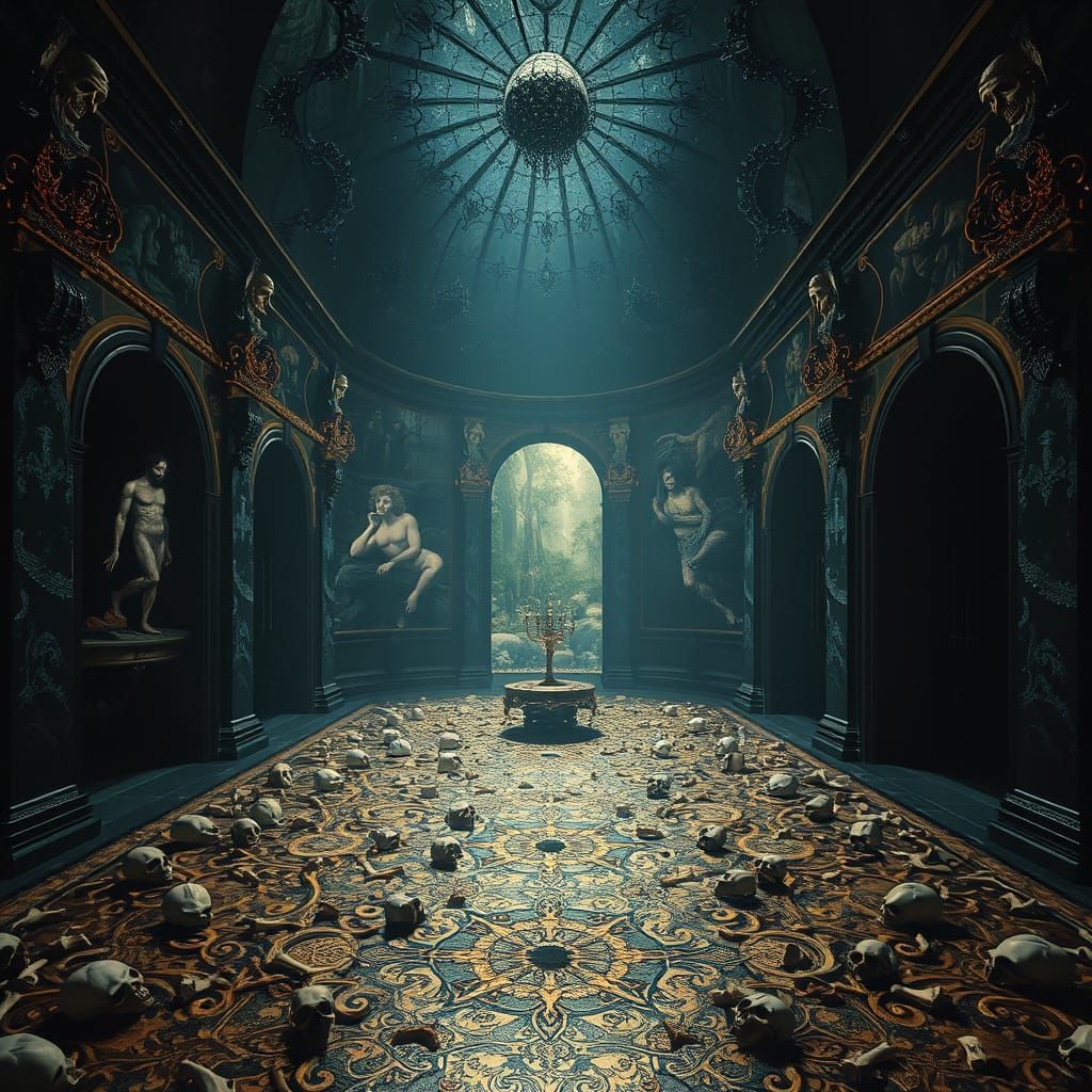 Dark Jeweled Chamber in Dark Romanticism Style