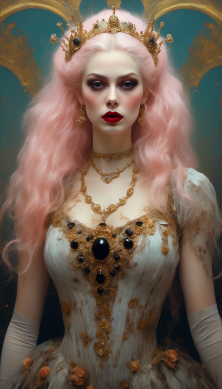 Gothic Vintage Woman with Intricate Details