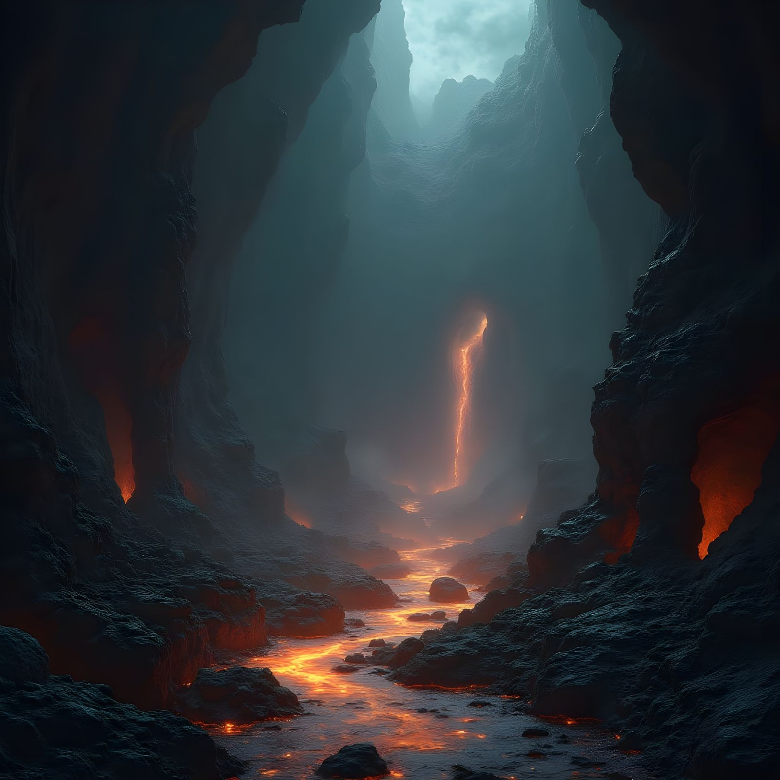 Ethereal Underworld Landscape in Dark Fantasy Style