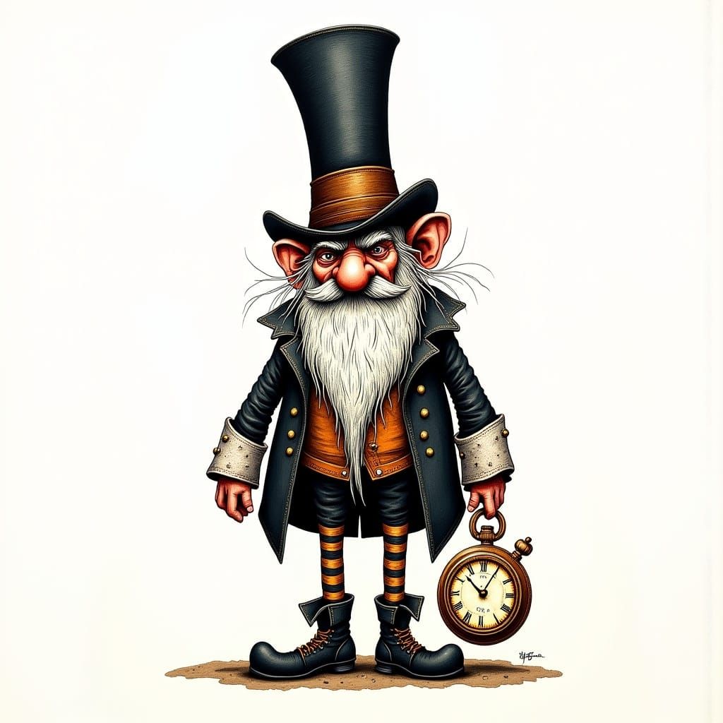 Steampunk Gnome in Victorian Attire