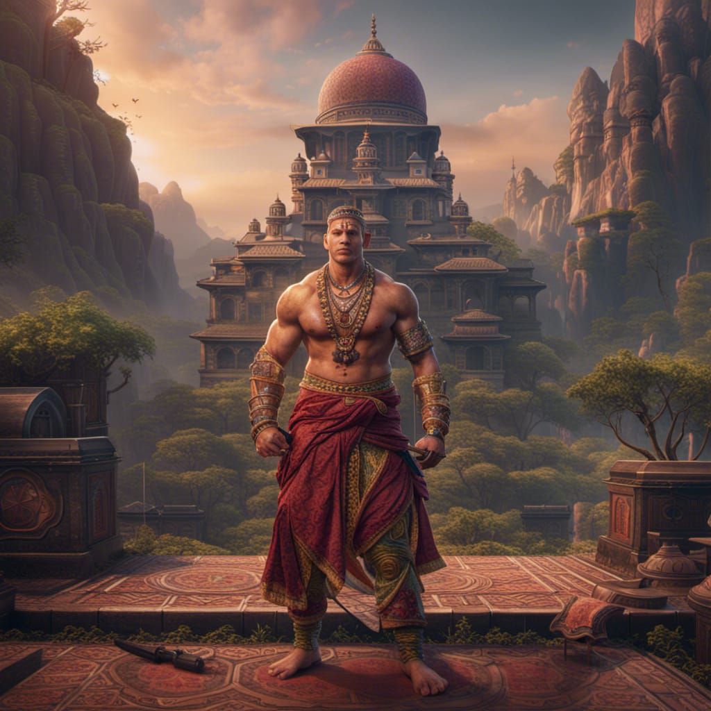 John Cena in India: Detailed Matte Painting