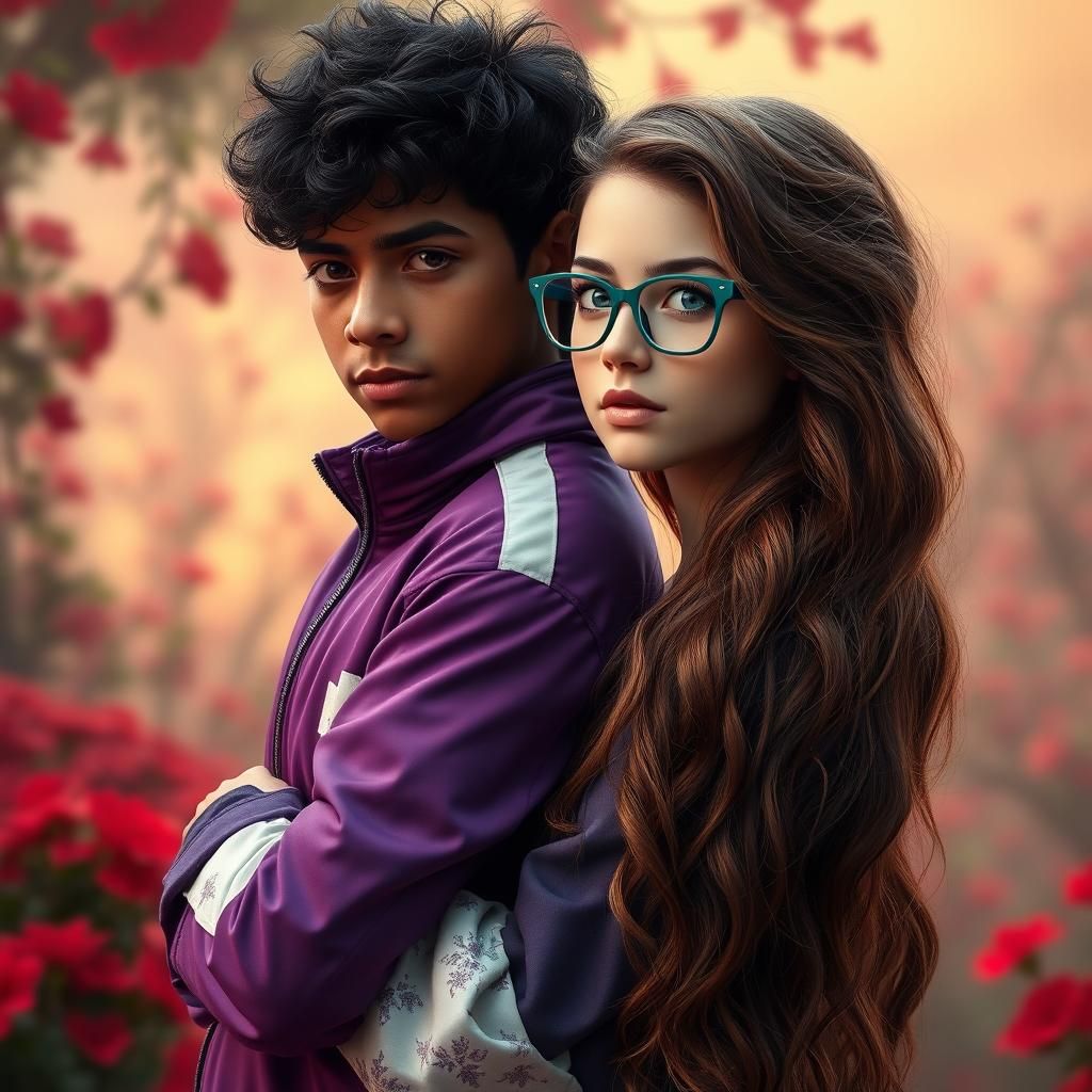 Young Couple in Enchanted Garden, Digital Matte Painting