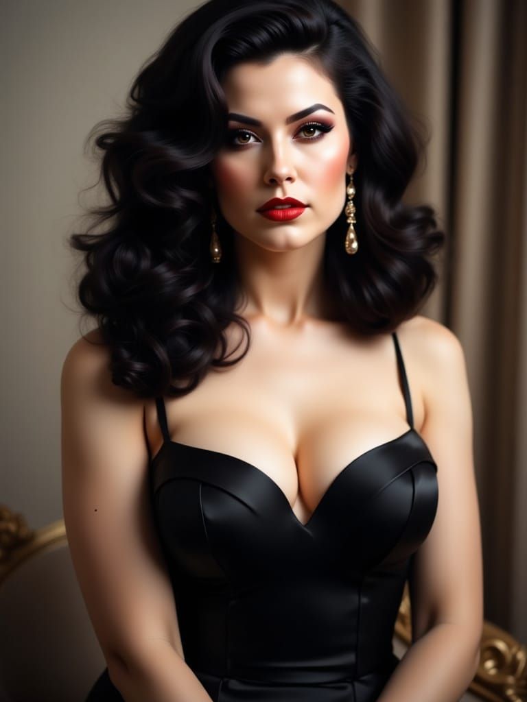 Gothic Beauty Portrait of Sauvanne in Black Gown