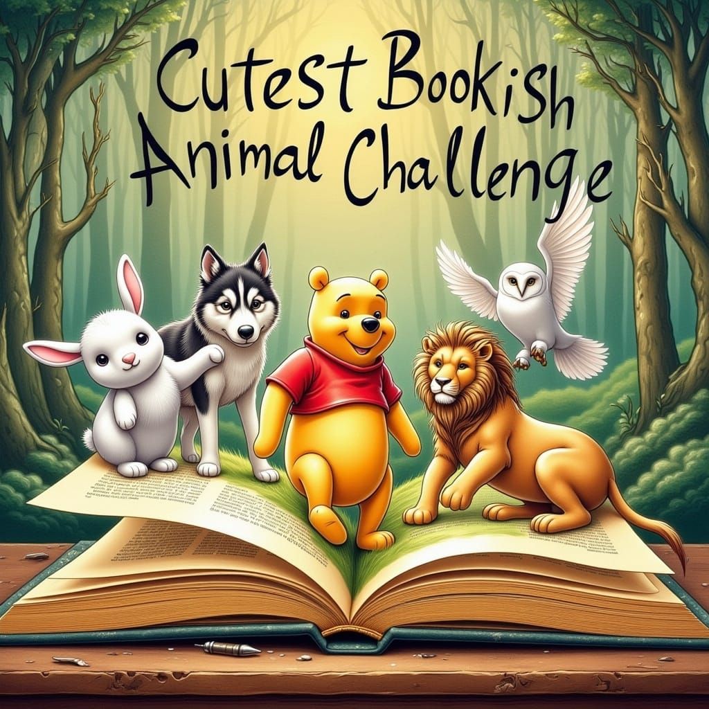 Cutest Bookish Animal Challenge: A Whimsical Illustration