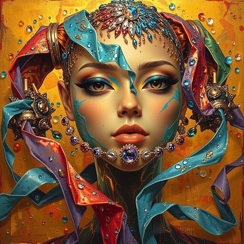 Glossy Golden Glow in Digital Art