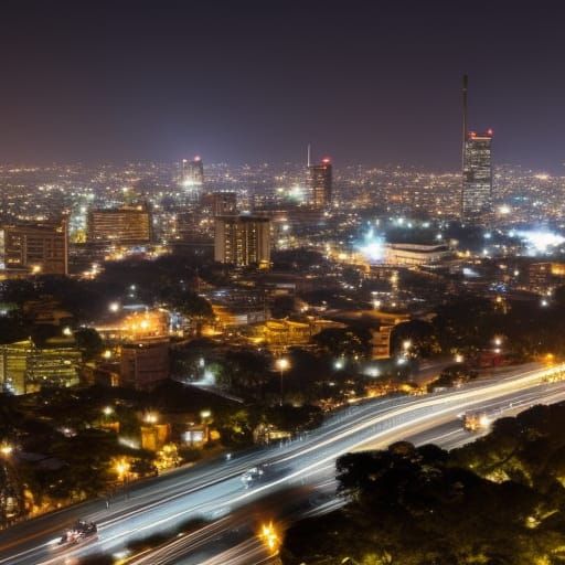 Johannesburg City Lights at Night