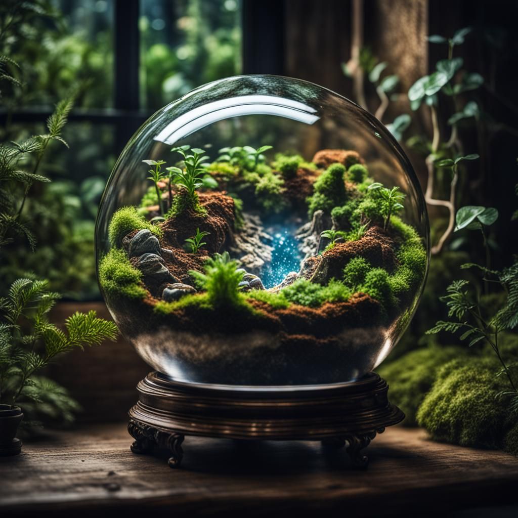 Earth in a Terrarium: Hyperrealistic HDR Image