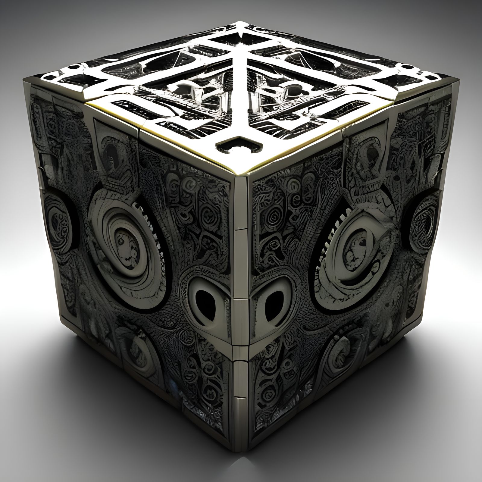 Metallic Alien God Cube in Ultra High Definition