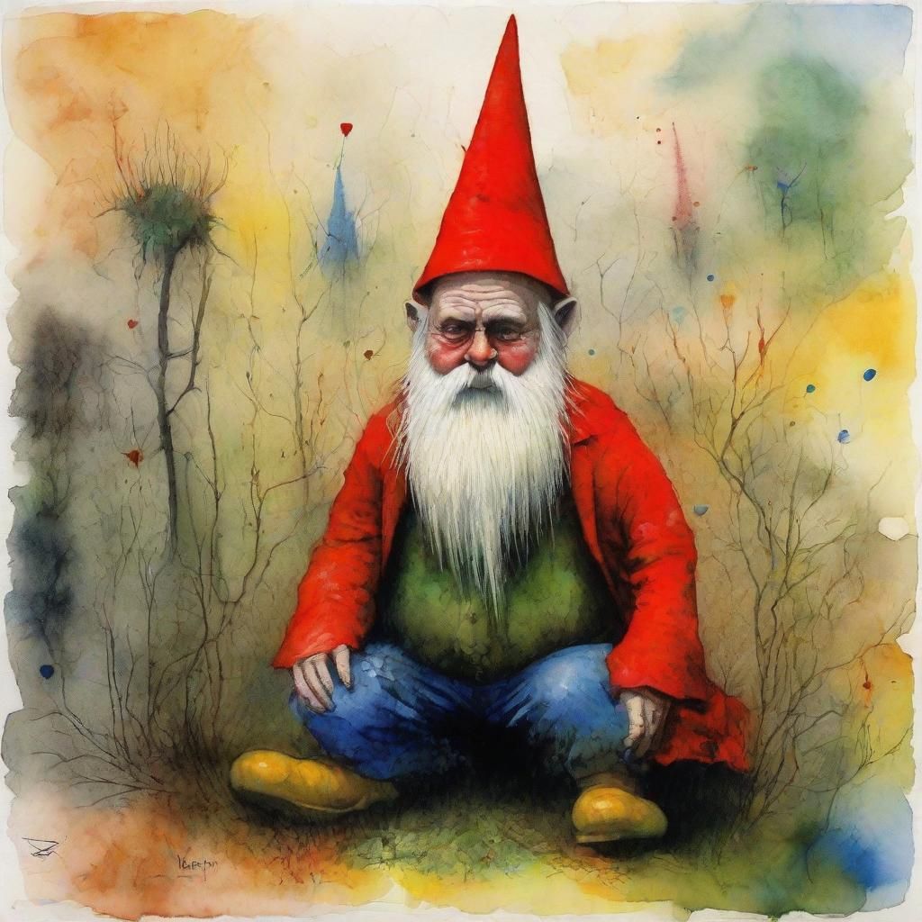 Garden Gnome in Epic Impressionist Style