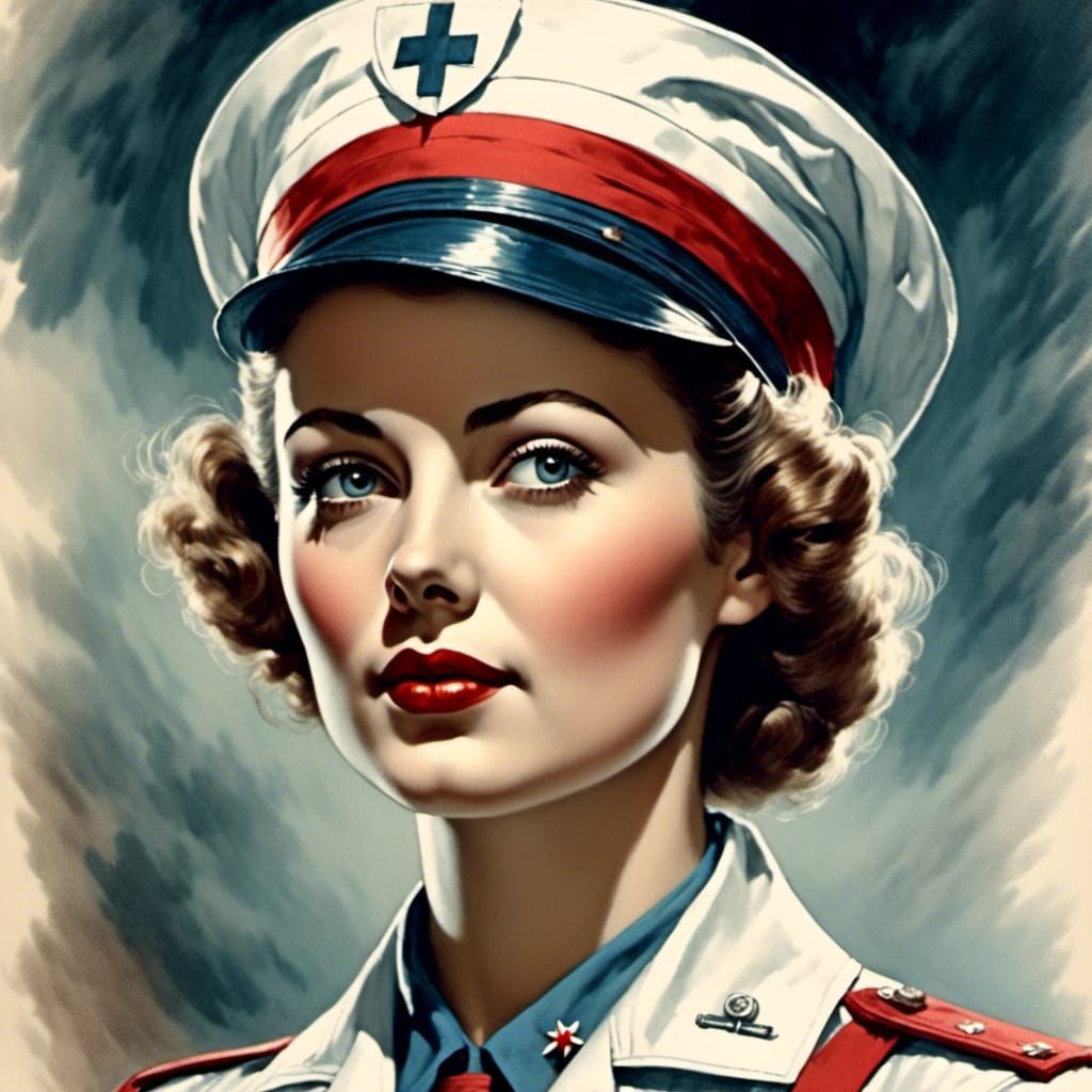 Portrait of WWII nurse