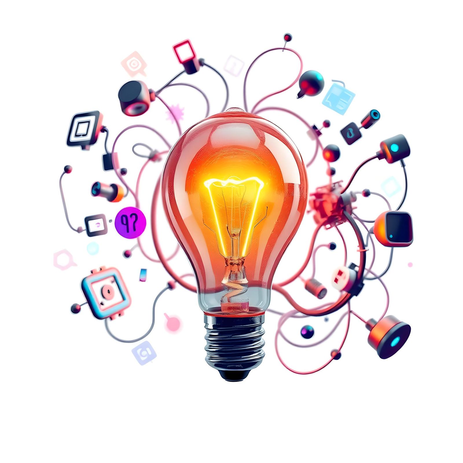 Technology Lightbulb Idea Concept: Detailed Matte Painting