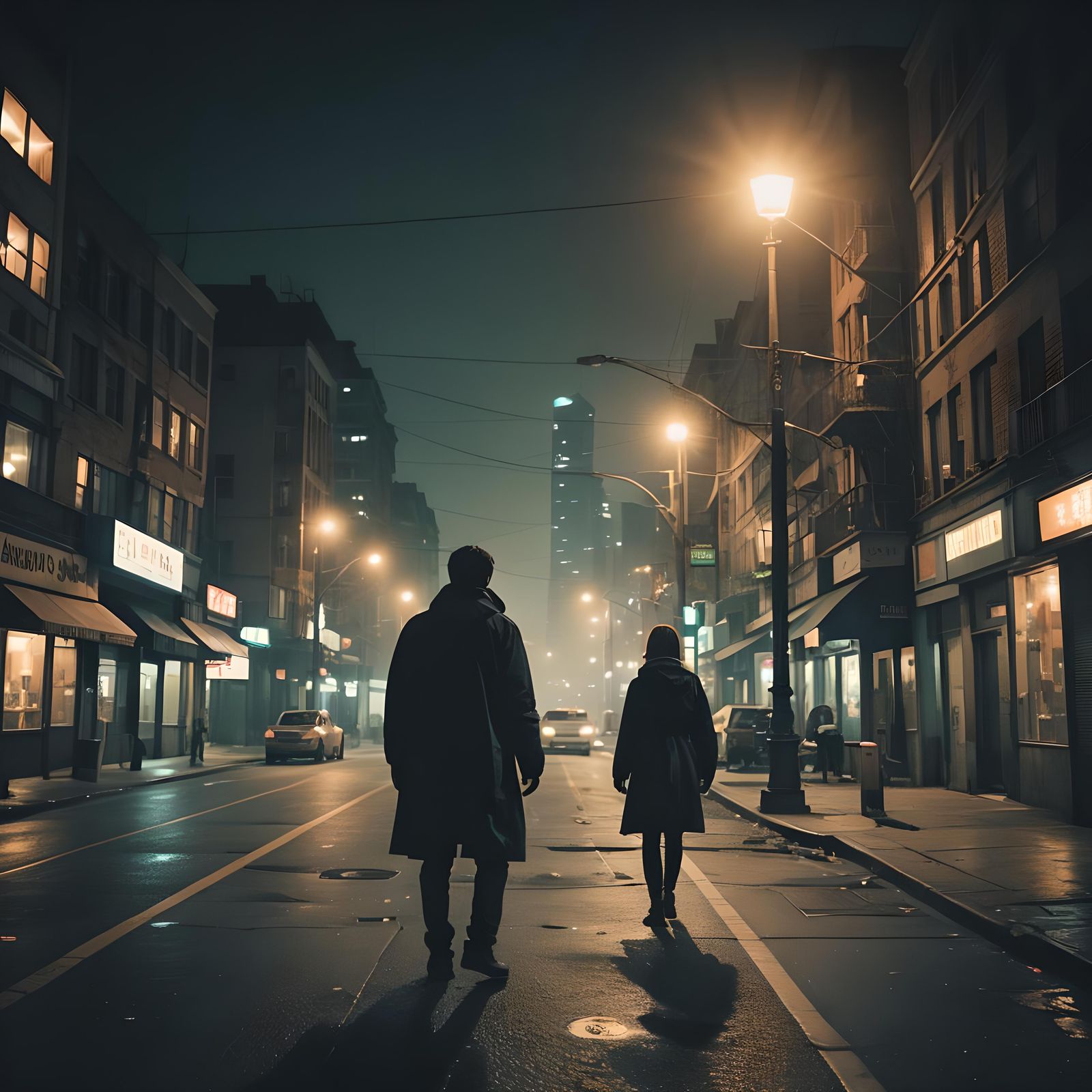 Lonely City Nights: A Cinematic Film Still