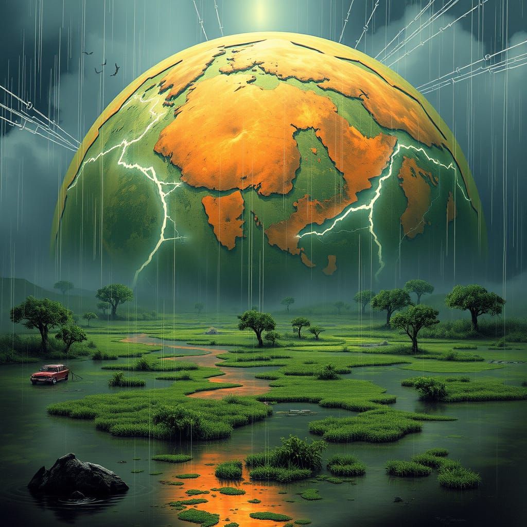 Distant Homeworld with Turbulent Wetlands