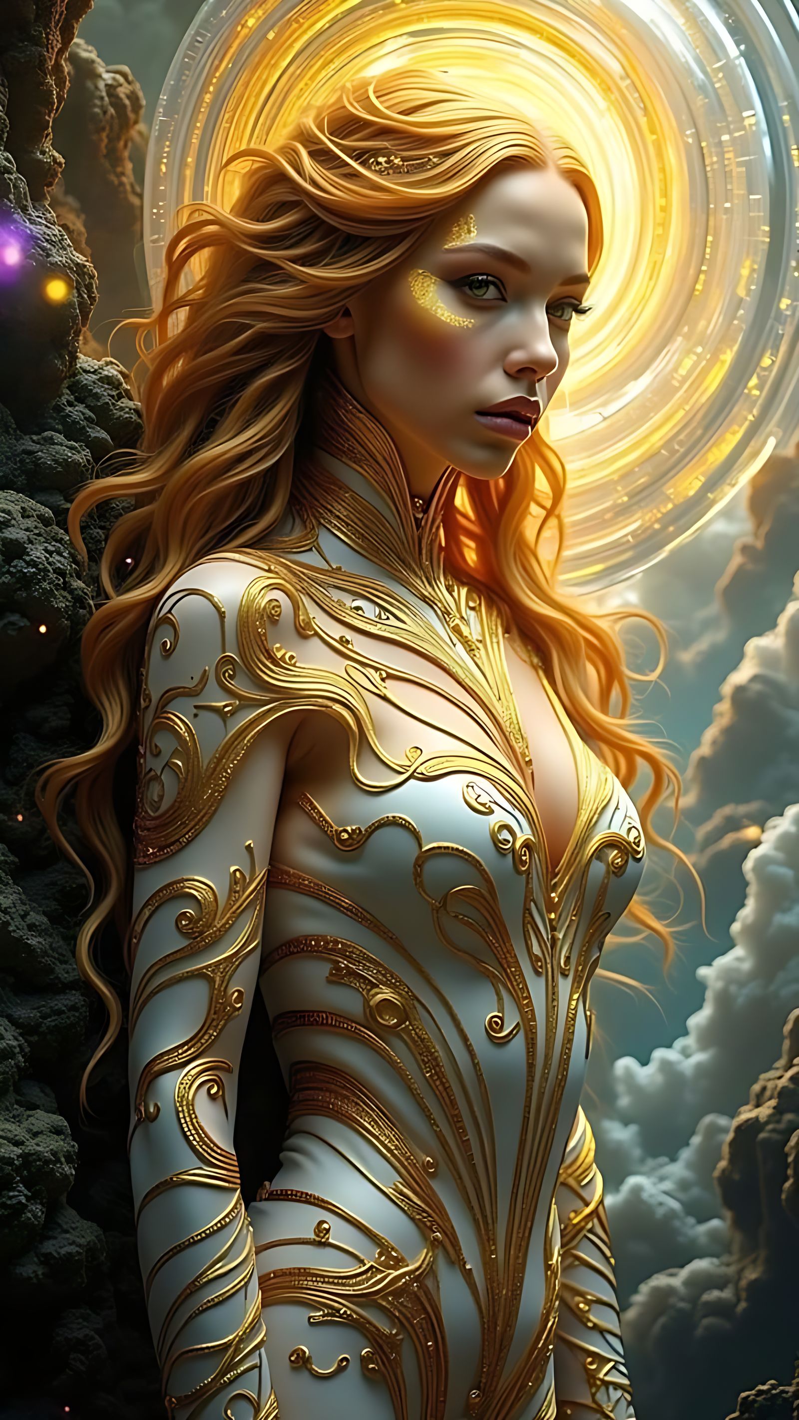 Ethereal Goddess in Cosmic Splendor, Crafted in Cinematic St...