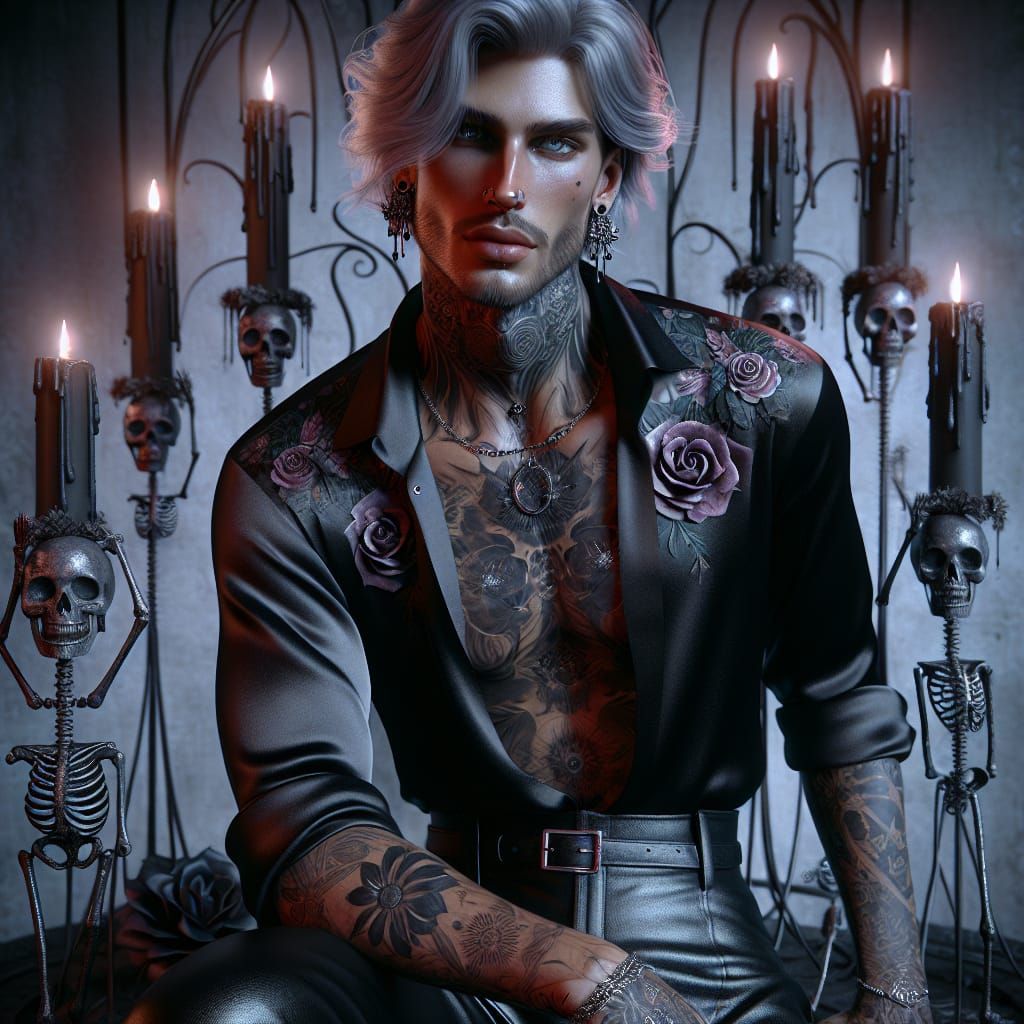 Ethereal Goth Aesthetic in Cyberpunk Style