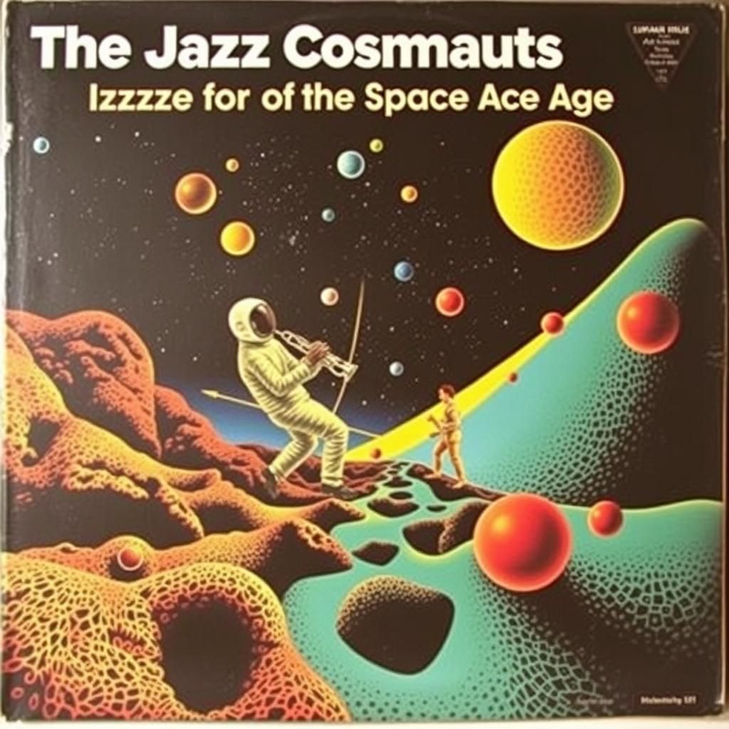 Psychedelic Jazz Cosmonauts Record Sleeve in Pop Art Style